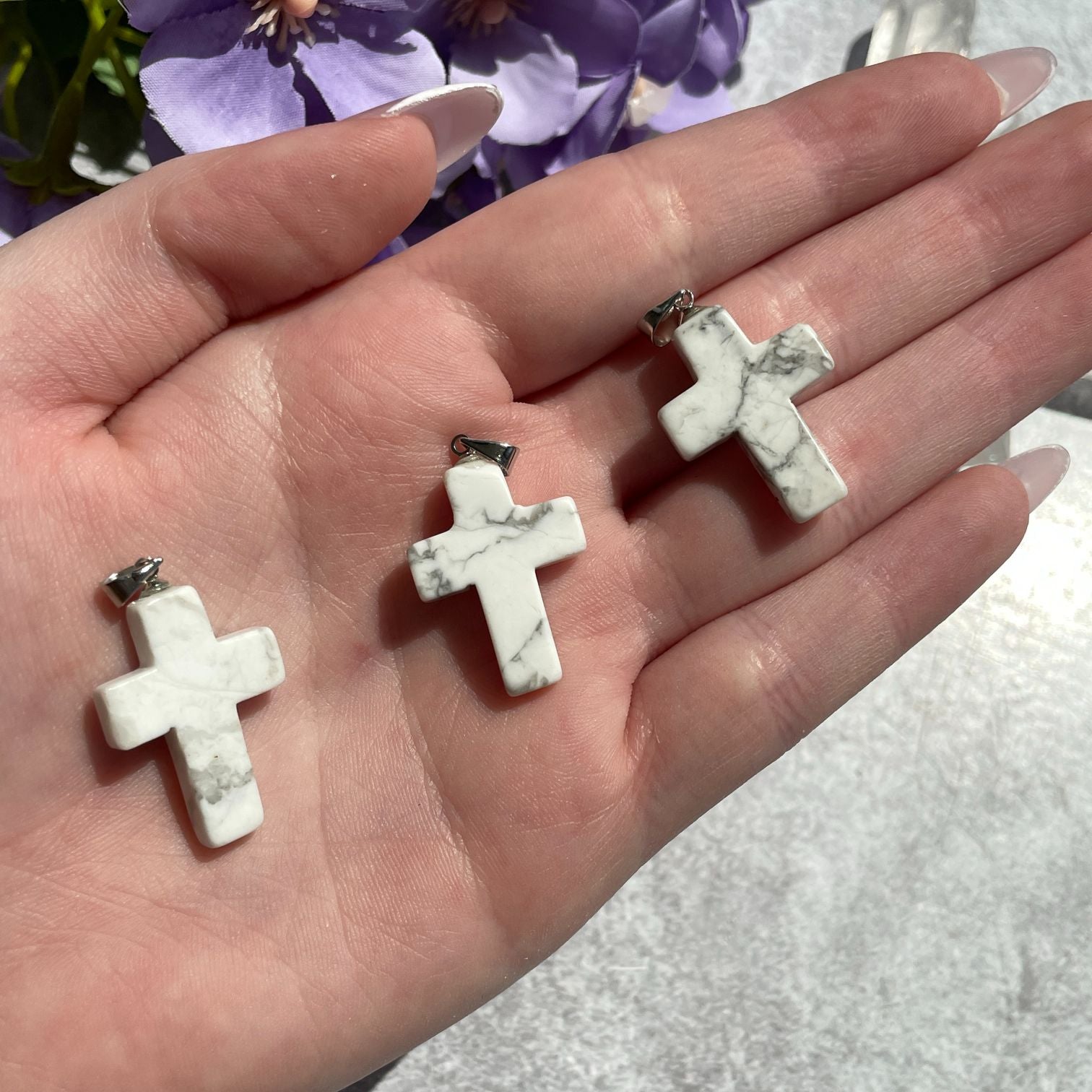 Howlite Cross Pendant Howlite Cross Pendant